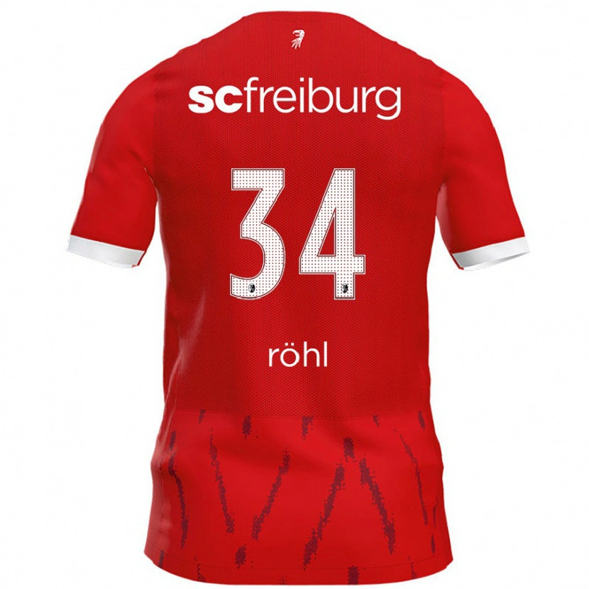 Danxen Kinderen Merlin Röhl #34 Rood Thuisshirt Thuistenue 2024/25 T-Shirt