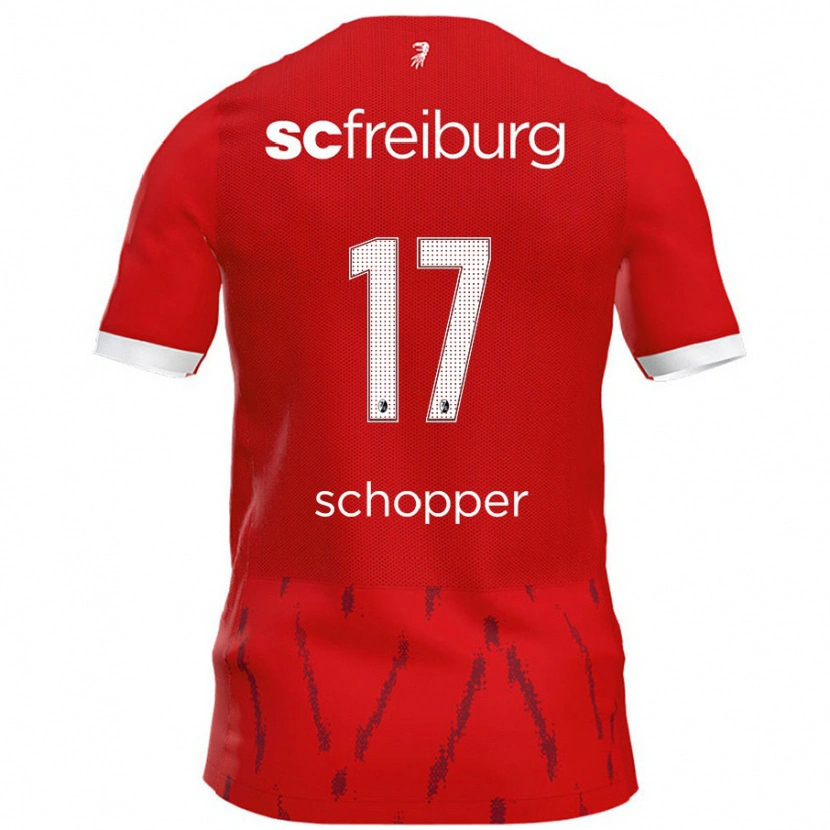 Danxen Kinderen David Schopper #17 Rood Thuisshirt Thuistenue 2024/25 T-Shirt