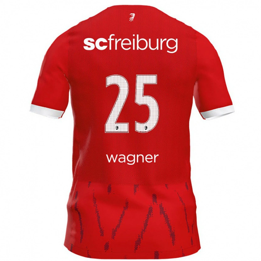 Danxen Kinderen Noah Wagner #25 Rood Thuisshirt Thuistenue 2024/25 T-Shirt