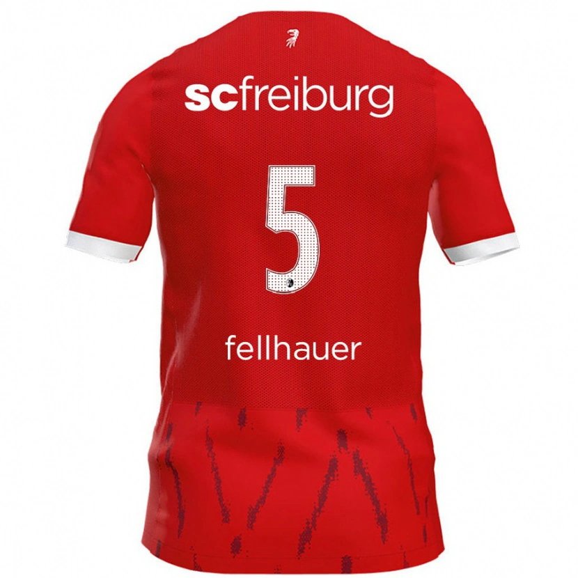 Danxen Kinderen Kim Fellhauer #5 Rood Thuisshirt Thuistenue 2024/25 T-Shirt