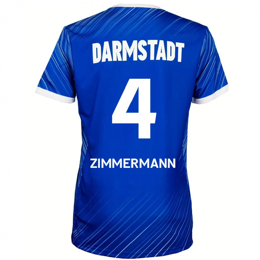 Danxen Kinderen Christoph Zimmermann #4 Blauw Wit Thuisshirt Thuistenue 2024/25 T-Shirt