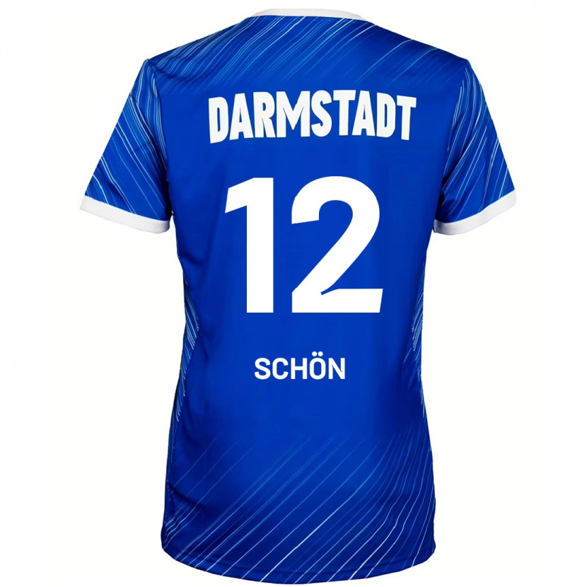 Danxen Kinderen Lars Schön #12 Blauw Wit Thuisshirt Thuistenue 2024/25 T-Shirt