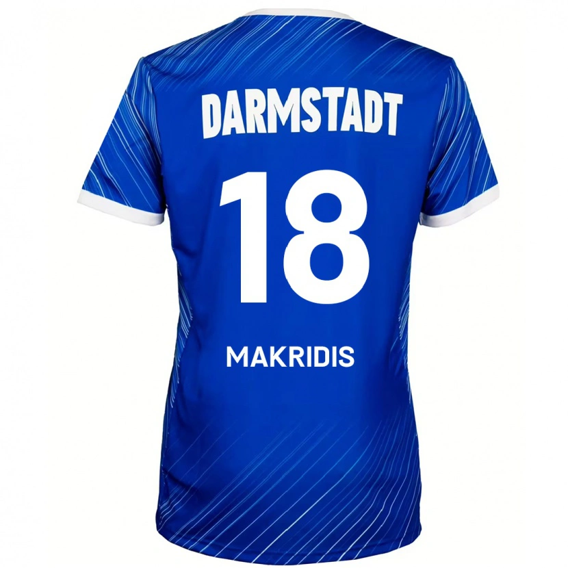 Danxen Kinderen Georgios Makridis #18 Blauw Wit Thuisshirt Thuistenue 2024/25 T-Shirt