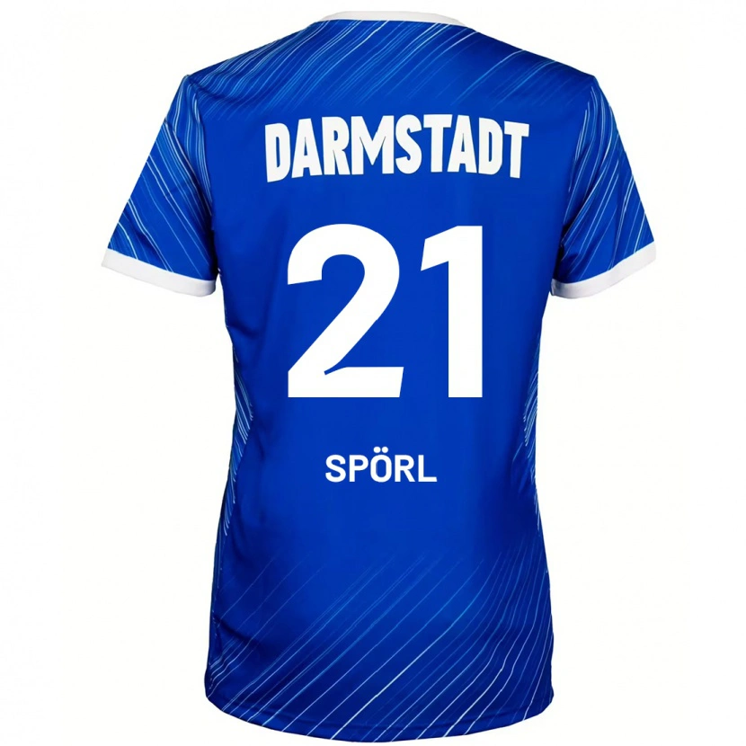 Danxen Kinderen Luca Spörl #21 Blauw Wit Thuisshirt Thuistenue 2024/25 T-Shirt