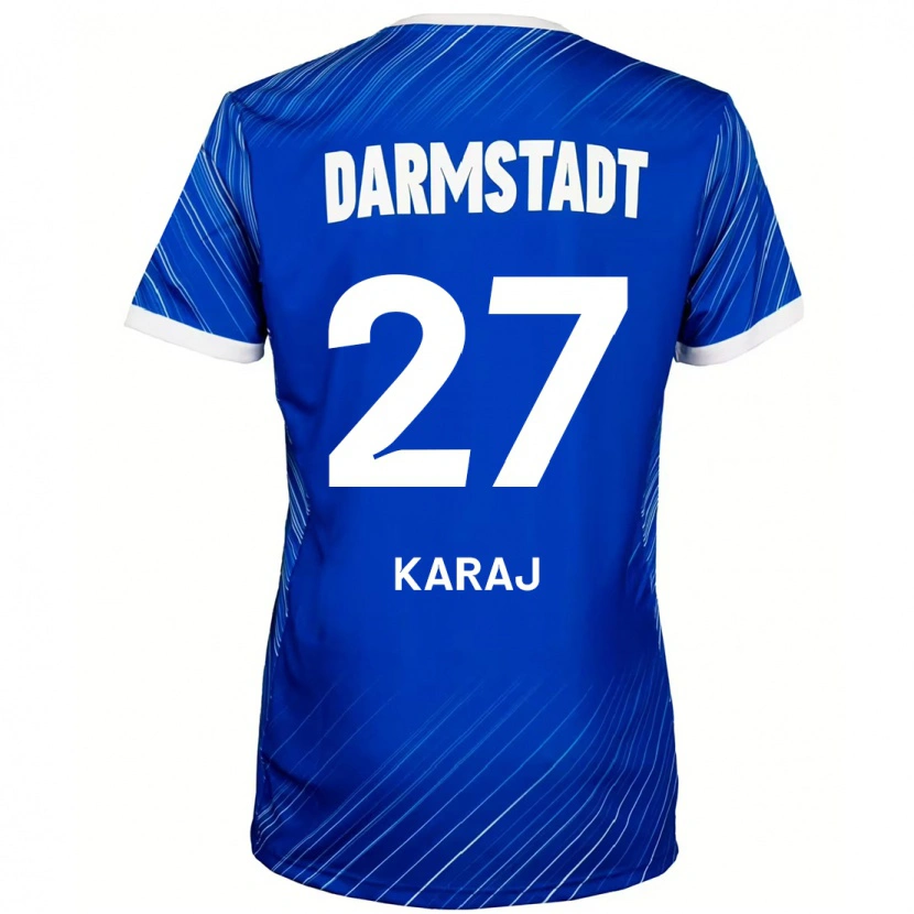 Danxen Kinderen Eraldo Karaj #27 Blauw Wit Thuisshirt Thuistenue 2024/25 T-Shirt