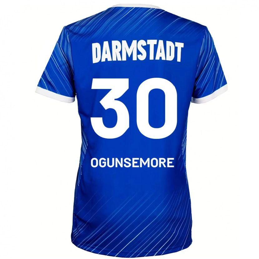 Danxen Kinderen Malakai Ogunsemore #30 Blauw Wit Thuisshirt Thuistenue 2024/25 T-Shirt