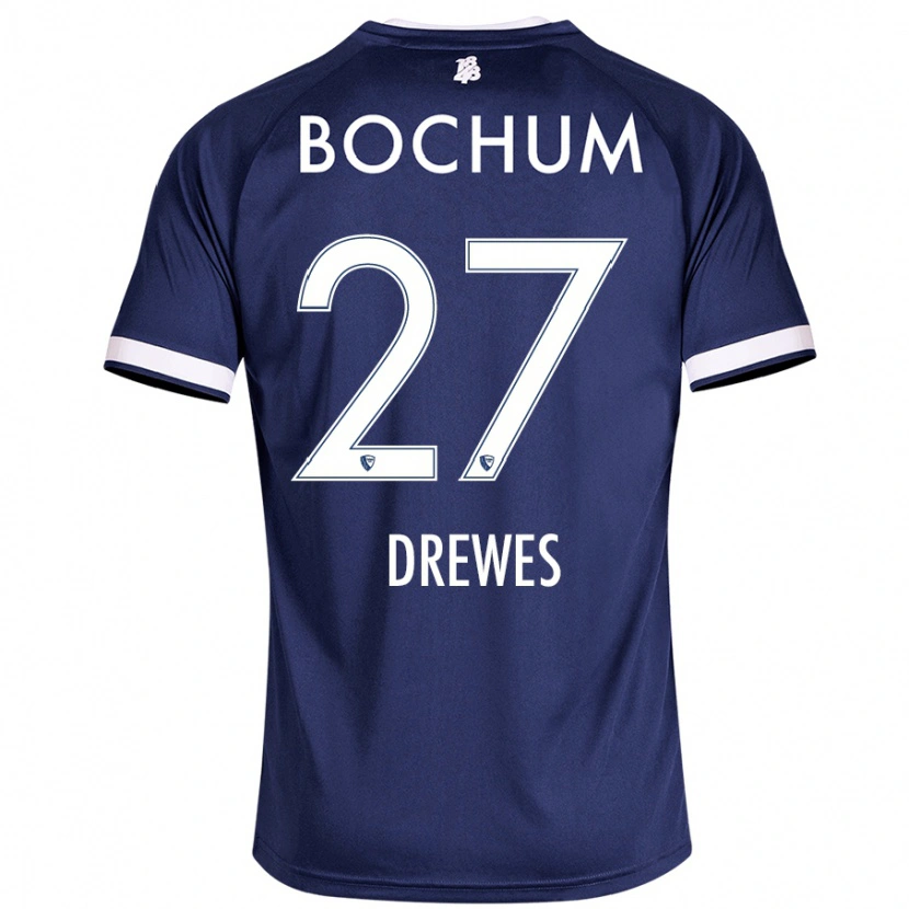 Danxen Kinderen Patrick Drewes #27 Donkerblauw Thuisshirt Thuistenue 2024/25 T-Shirt