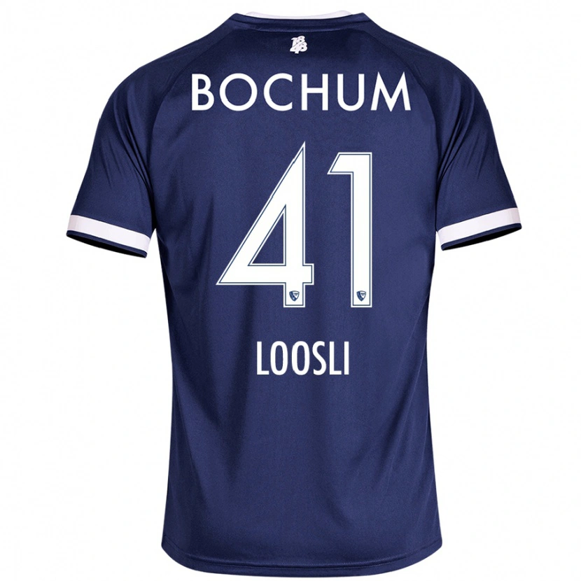 Danxen Kinderen Noah Loosli #41 Donkerblauw Thuisshirt Thuistenue 2024/25 T-Shirt