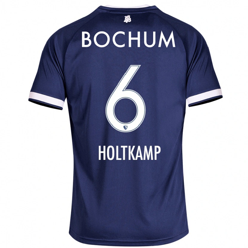 Danxen Kinderen Lars Holtkamp #6 Donkerblauw Thuisshirt Thuistenue 2024/25 T-Shirt