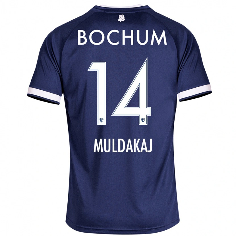 Danxen Kinderen Ardit Muldakaj #14 Donkerblauw Thuisshirt Thuistenue 2024/25 T-Shirt