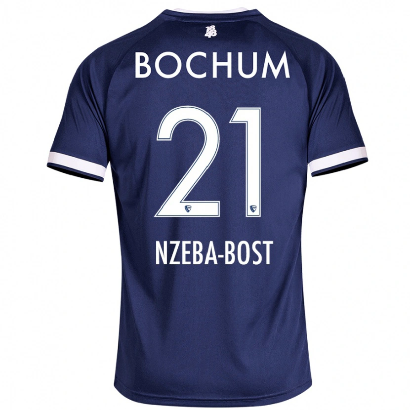 Danxen Kinderen Jan Nzeba-Bost #21 Donkerblauw Thuisshirt Thuistenue 2024/25 T-Shirt