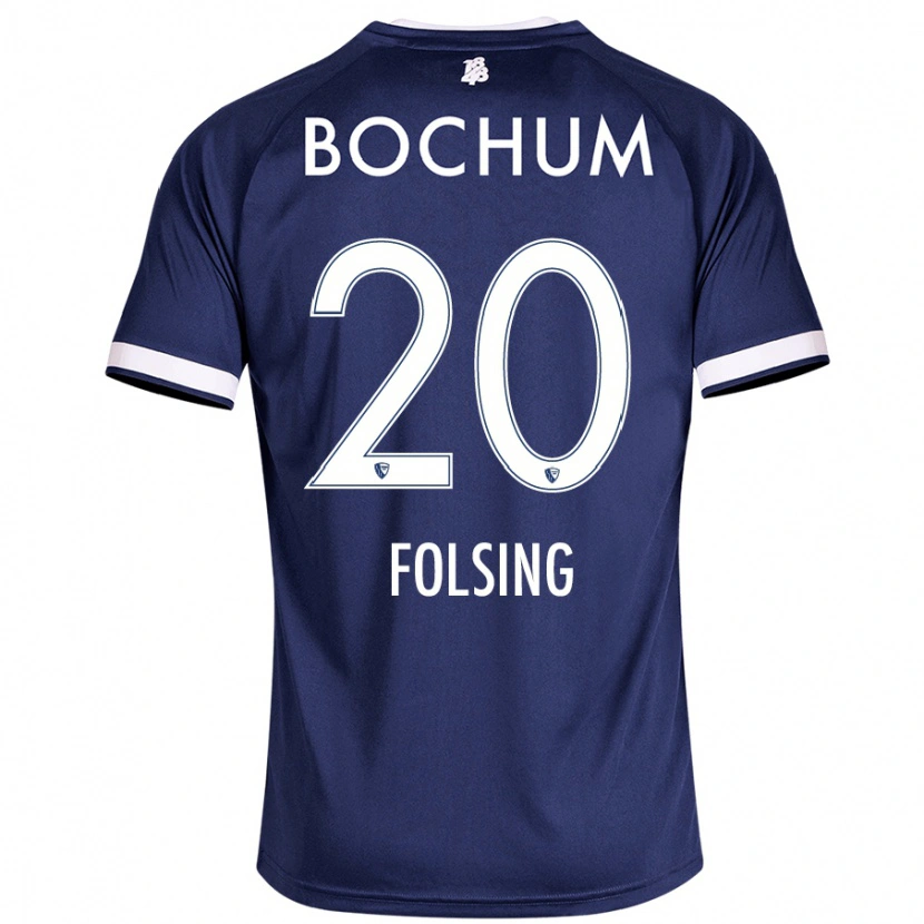 Danxen Kinderen Amelie Fölsing #20 Donkerblauw Thuisshirt Thuistenue 2024/25 T-Shirt