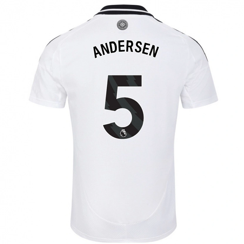 Danxen Kinderen Joachim Andersen #5 Wit Thuisshirt Thuistenue 2024/25 T-Shirt