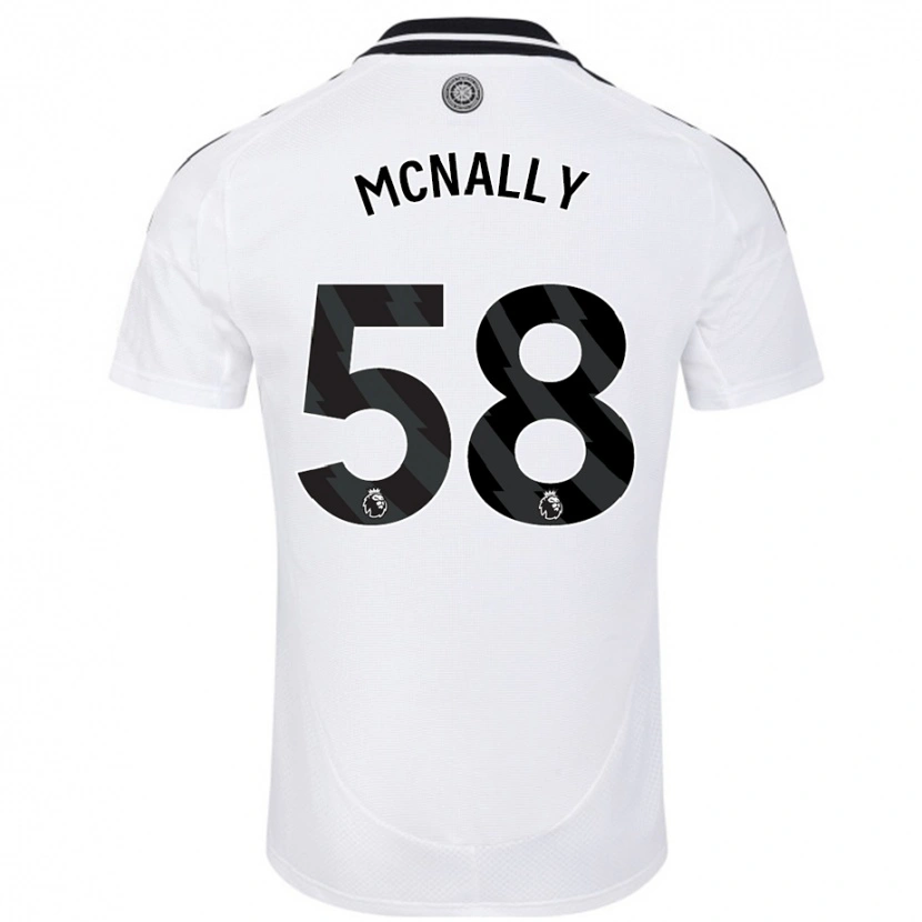 Danxen Kinderen Alfie Mcnally #58 Wit Thuisshirt Thuistenue 2024/25 T-Shirt