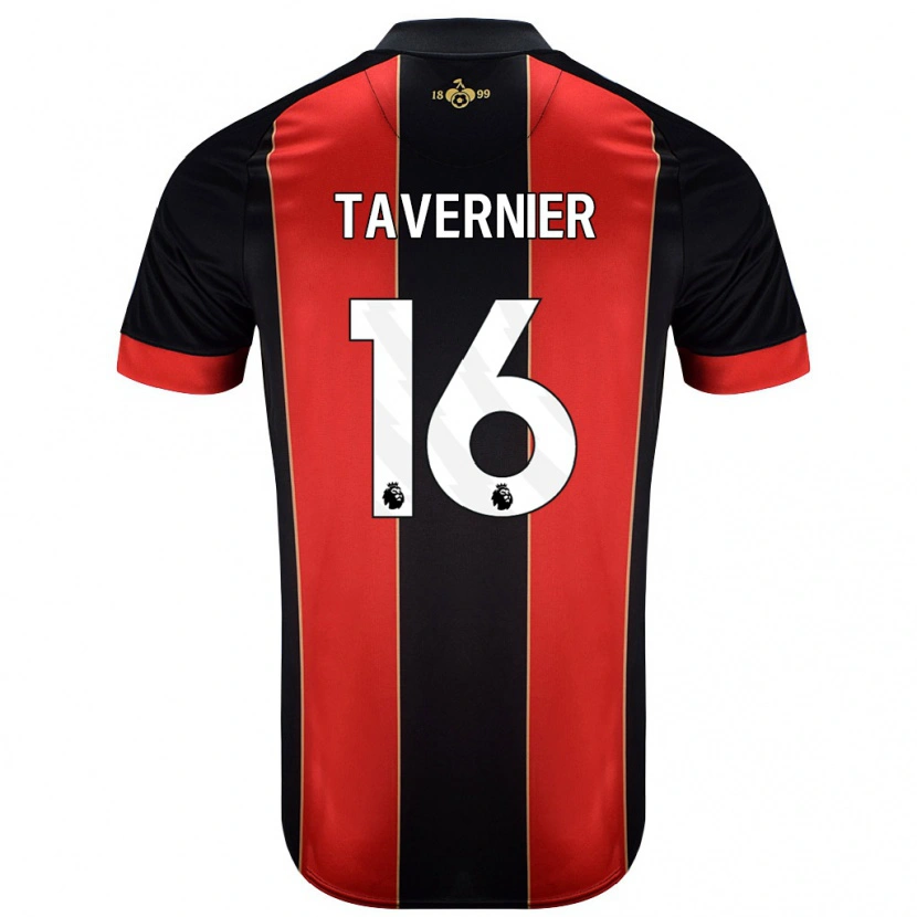 Danxen Kinderen Marcus Tavernier #16 Rood Zwart Thuisshirt Thuistenue 2024/25 T-Shirt