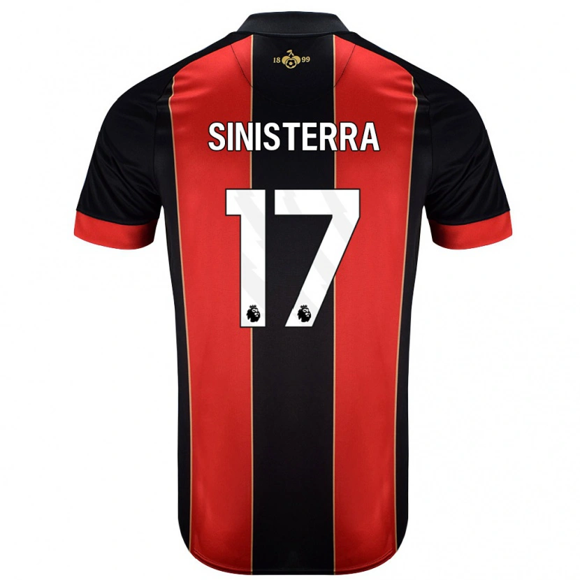 Danxen Kinderen Luis Sinisterra #17 Rood Zwart Thuisshirt Thuistenue 2024/25 T-Shirt