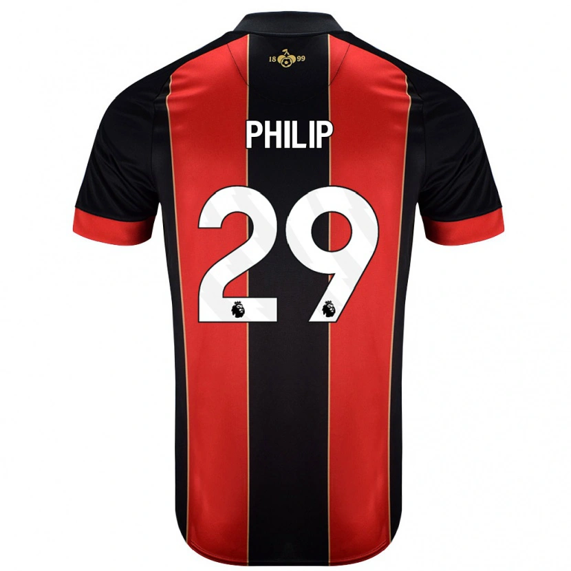 Danxen Kinderen Philip Billing #29 Rood Zwart Thuisshirt Thuistenue 2024/25 T-Shirt