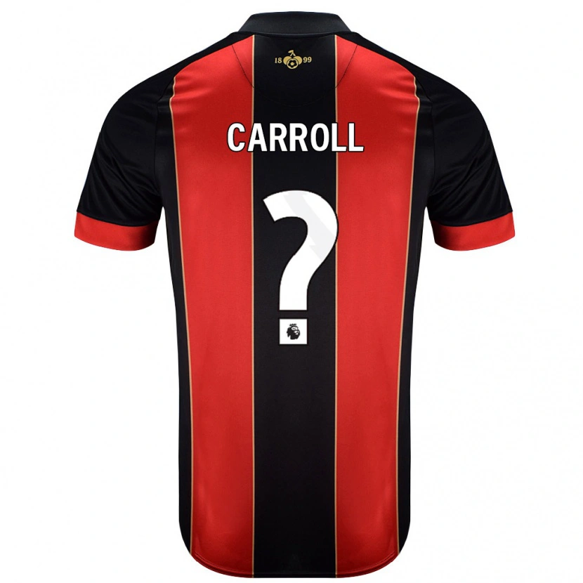 Danxen Kinderen Ryan Carroll #0 Rood Zwart Thuisshirt Thuistenue 2024/25 T-Shirt