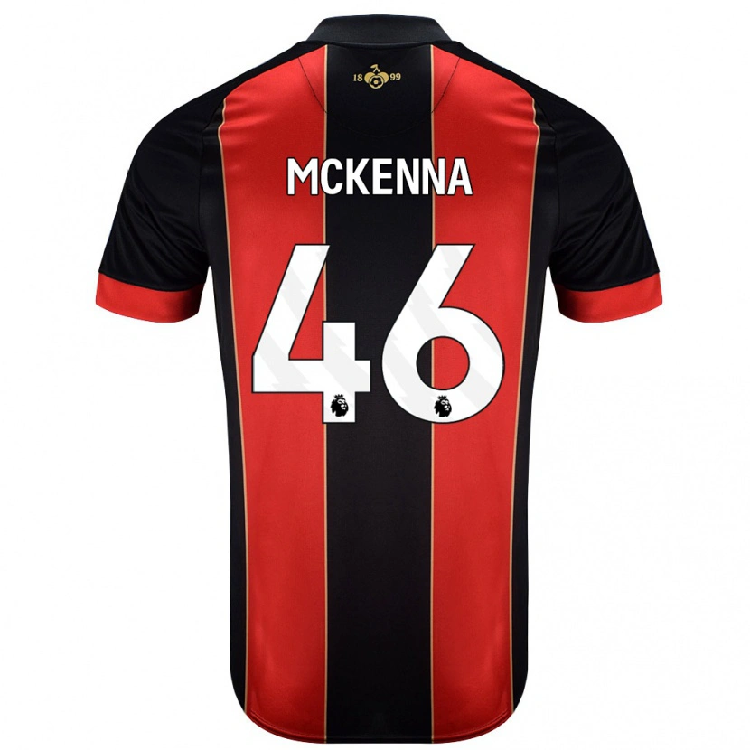 Danxen Kinderen Callan Mckenna #46 Rood Zwart Thuisshirt Thuistenue 2024/25 T-Shirt