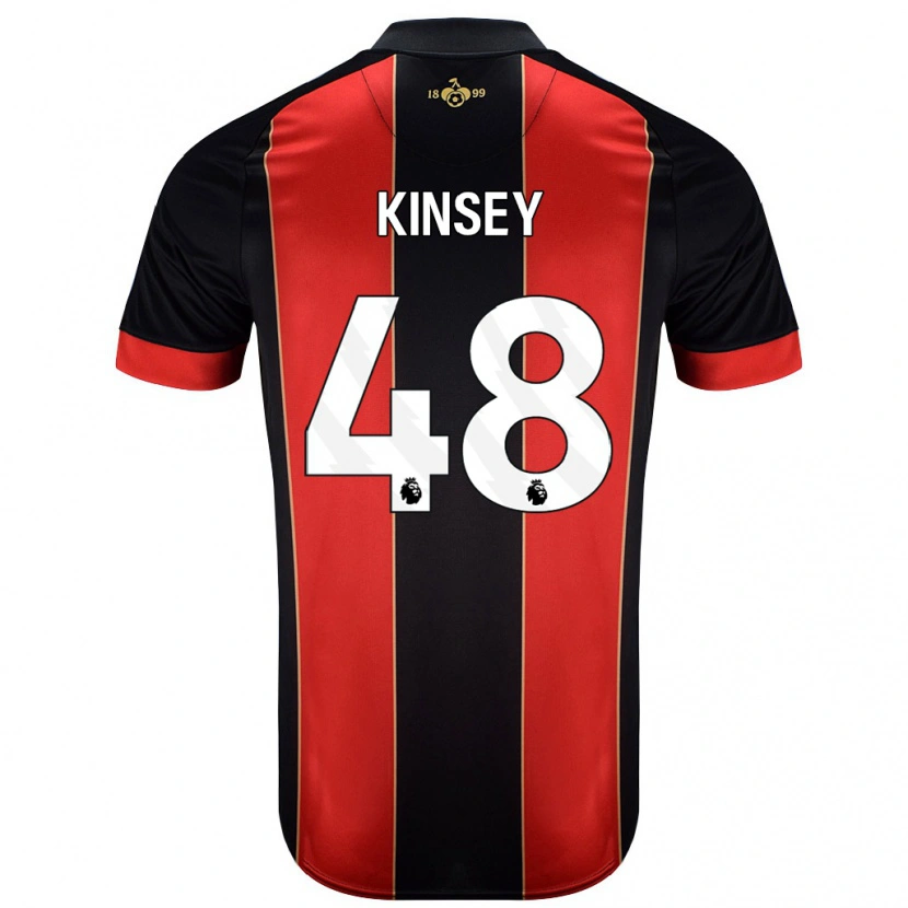 Danxen Kinderen Max Kinsey #48 Rood Zwart Thuisshirt Thuistenue 2024/25 T-Shirt