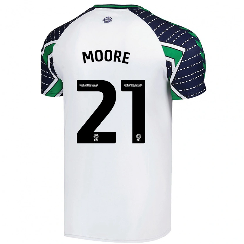 Danxen Kinderen Simon Moore #21 Wit Uitshirt Uittenue 2024/25 T-Shirt