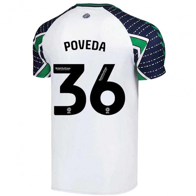 Danxen Kinderen Ian Poveda #36 Wit Uitshirt Uittenue 2024/25 T-Shirt