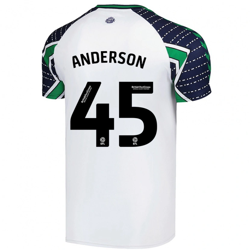 Danxen Kinderen Joe Anderson #45 Wit Uitshirt Uittenue 2024/25 T-Shirt