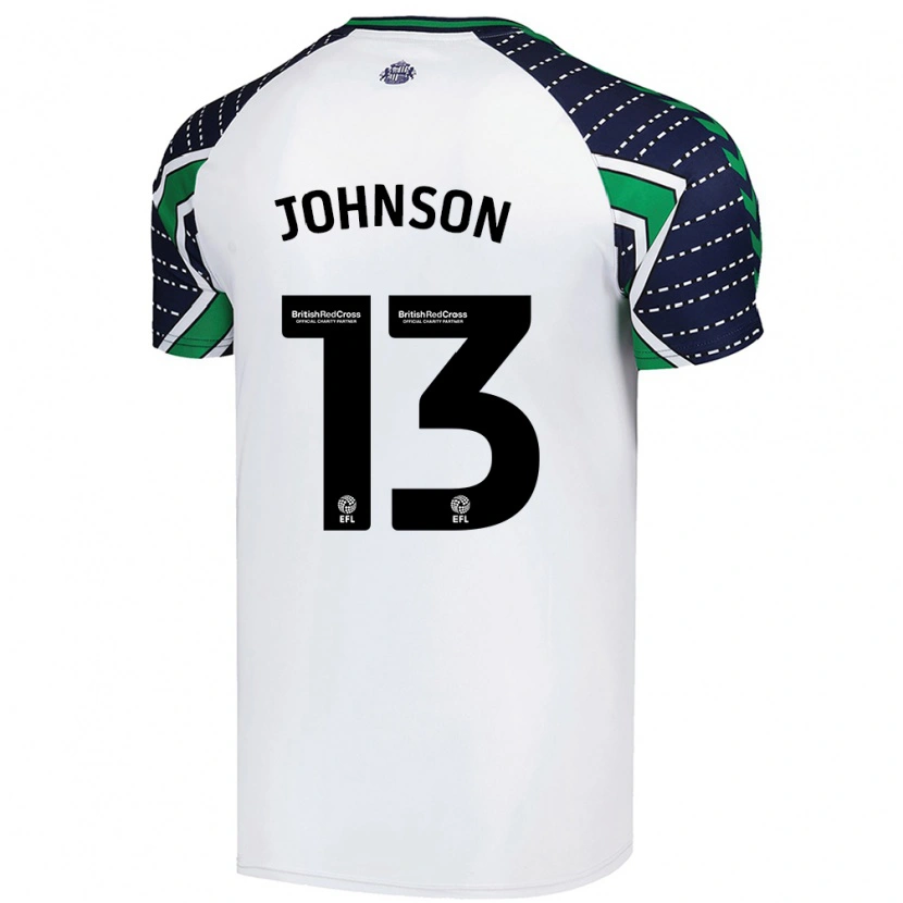 Danxen Kinderen Zak Johnson #13 Wit Uitshirt Uittenue 2024/25 T-Shirt