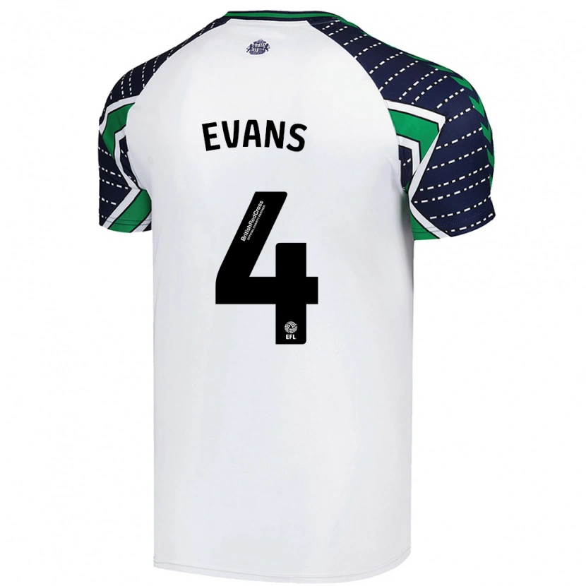 Danxen Kinderen Corry Evans #4 Wit Uitshirt Uittenue 2024/25 T-Shirt