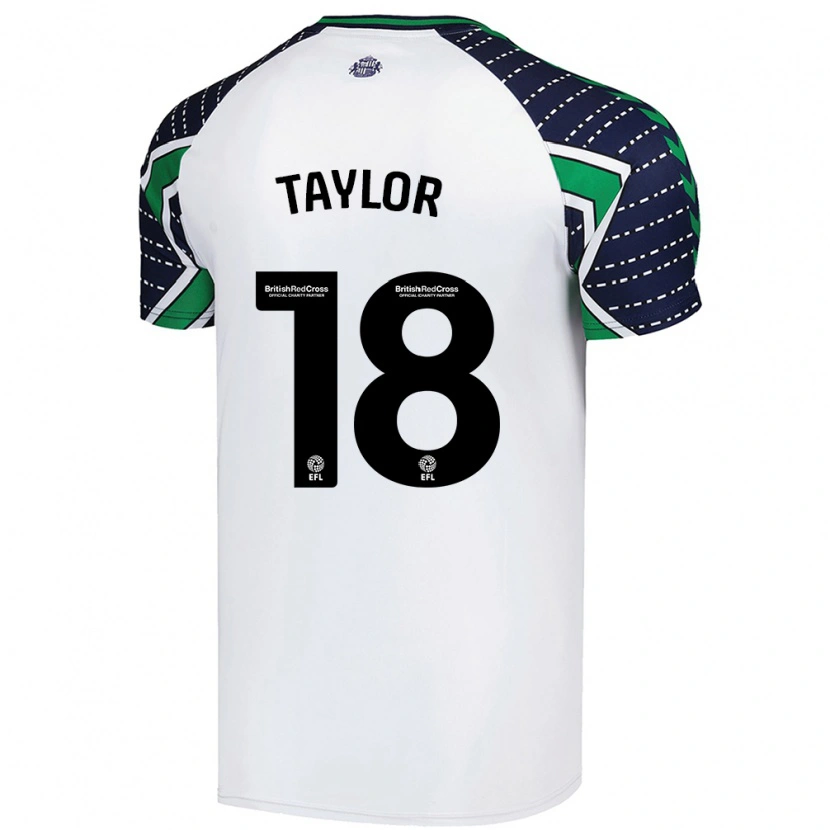 Danxen Kinderen Ellis Taylor #18 Wit Uitshirt Uittenue 2024/25 T-Shirt