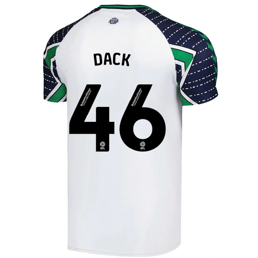 Danxen Kinderen Bradley Dack #46 Wit Uitshirt Uittenue 2024/25 T-Shirt