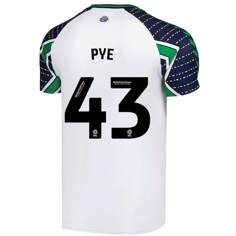 Danxen Kinderen Connor Pye #43 Wit Uitshirt Uittenue 2024/25 T-Shirt