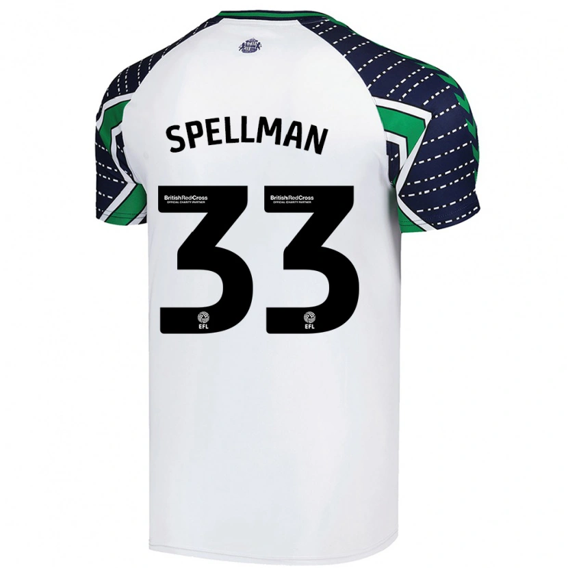 Danxen Kinderen Michael Spellman #33 Wit Uitshirt Uittenue 2024/25 T-Shirt