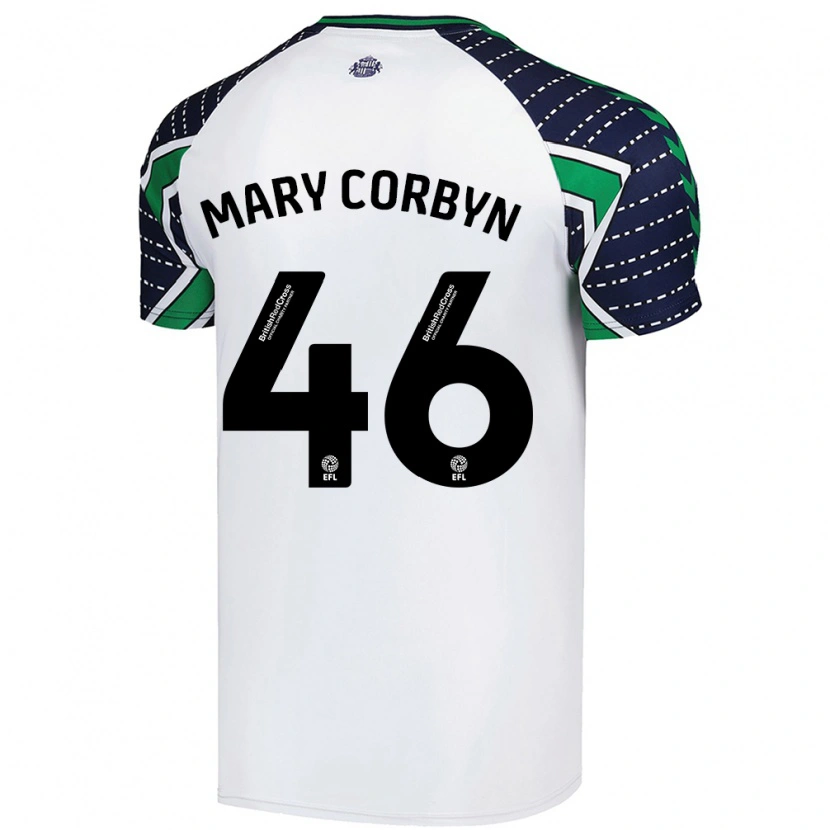 Danxen Kinderen Mary Corbyn #46 Wit Uitshirt Uittenue 2024/25 T-Shirt