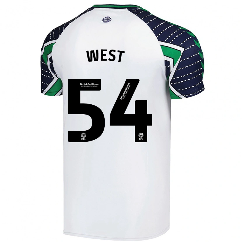 Danxen Kinderen Ella West #54 Wit Uitshirt Uittenue 2024/25 T-Shirt