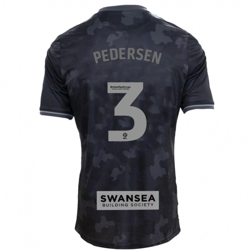 Danxen Kinderen Kristian Pedersen #3 Zwart Uitshirt Uittenue 2024/25 T-Shirt