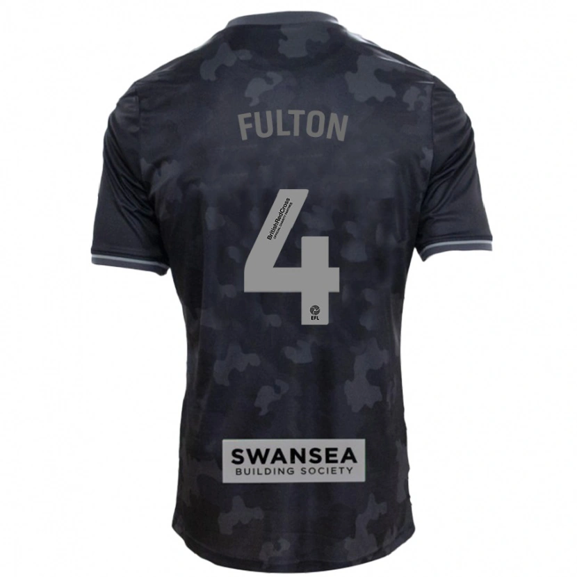 Danxen Kinderen Jay Fulton #4 Zwart Uitshirt Uittenue 2024/25 T-Shirt