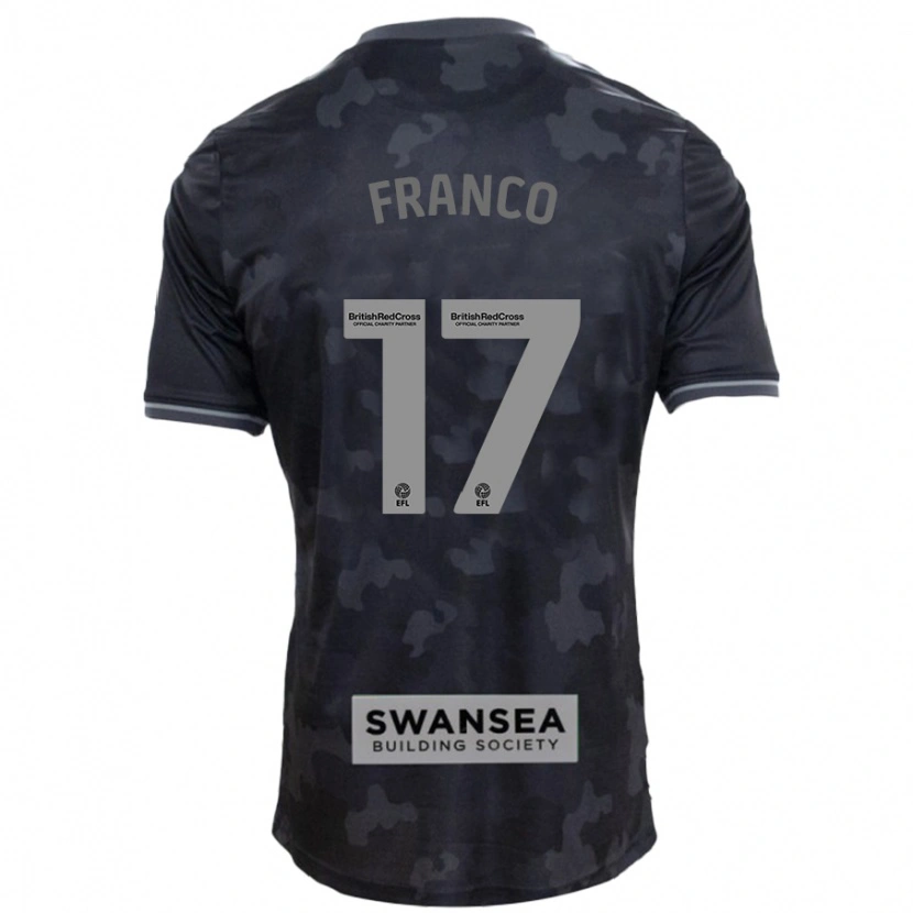 Danxen Kinderen Gonçalo Franco #17 Zwart Uitshirt Uittenue 2024/25 T-Shirt