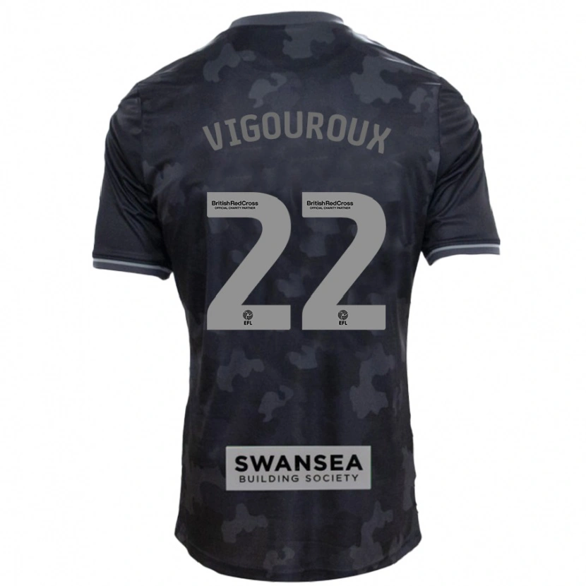 Danxen Kinderen Lawrence Vigouroux #22 Zwart Uitshirt Uittenue 2024/25 T-Shirt