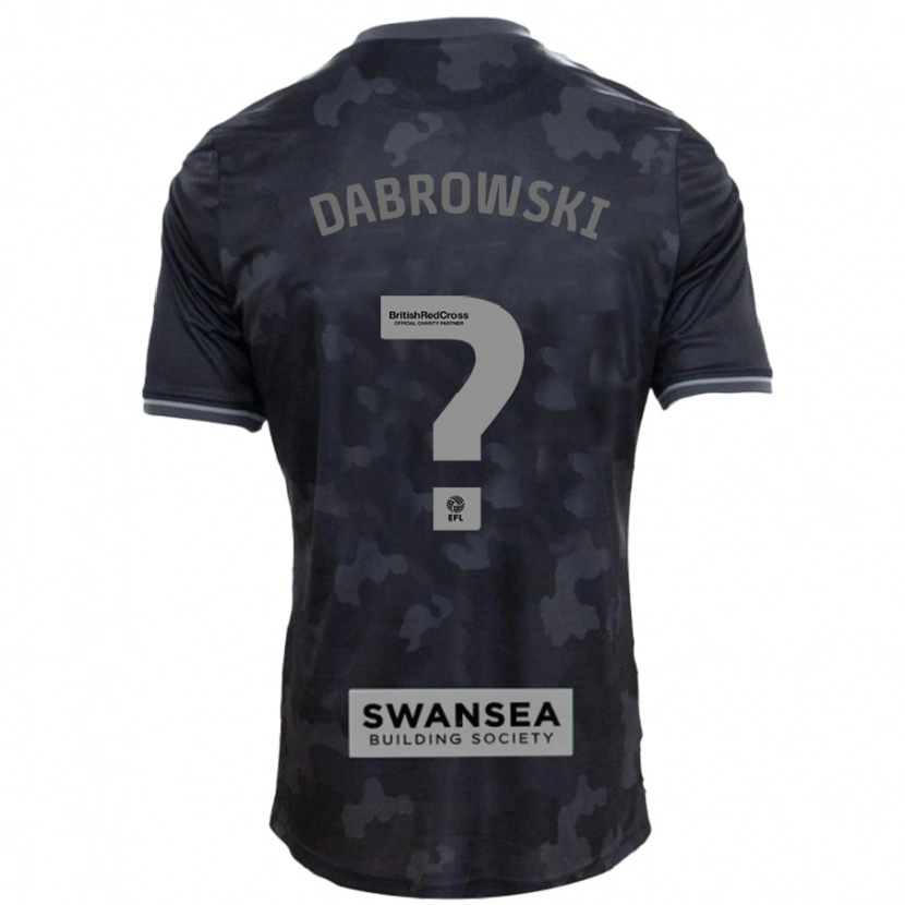 Danxen Kinderen Sebastian Dabrowski #0 Zwart Uitshirt Uittenue 2024/25 T-Shirt