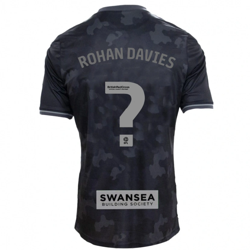 Danxen Kinderen Rohan Davies #0 Zwart Uitshirt Uittenue 2024/25 T-Shirt