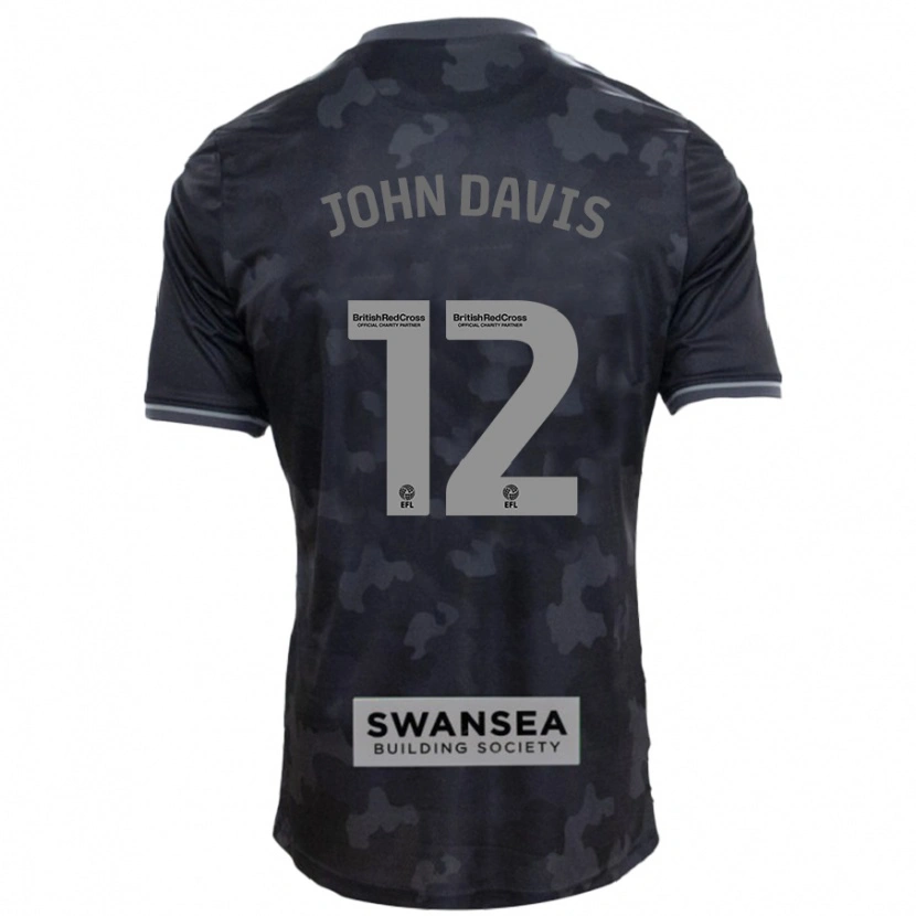 Danxen Kinderen Stacey John-Davis #12 Zwart Uitshirt Uittenue 2024/25 T-Shirt