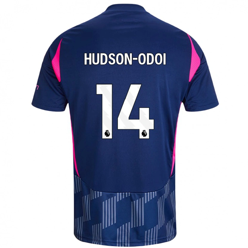 Danxen Kinderen Callum Hudson-Odoi #14 Koningsblauw Roze Uitshirt Uittenue 2024/25 T-Shirt