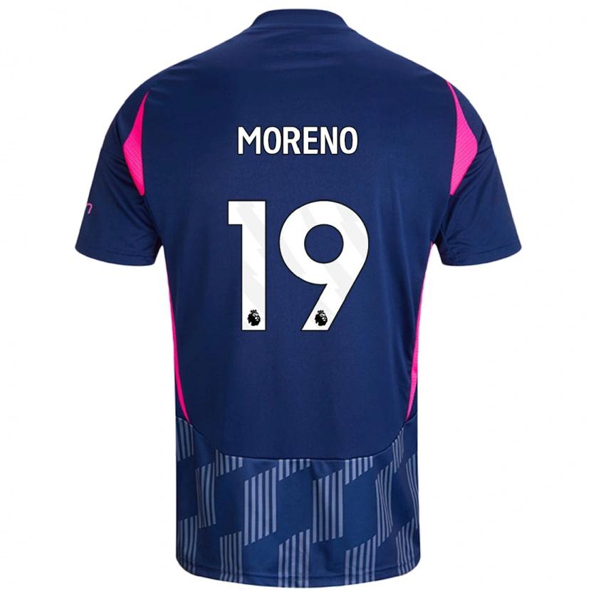 Danxen Kinderen Álex Moreno #19 Koningsblauw Roze Uitshirt Uittenue 2024/25 T-Shirt