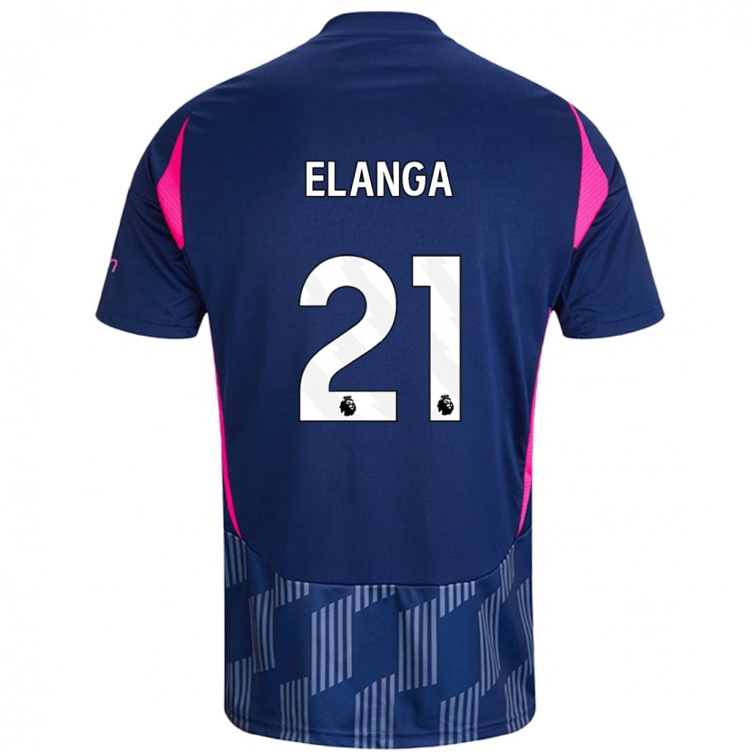 Danxen Kinderen Anthony Elanga #21 Koningsblauw Roze Uitshirt Uittenue 2024/25 T-Shirt