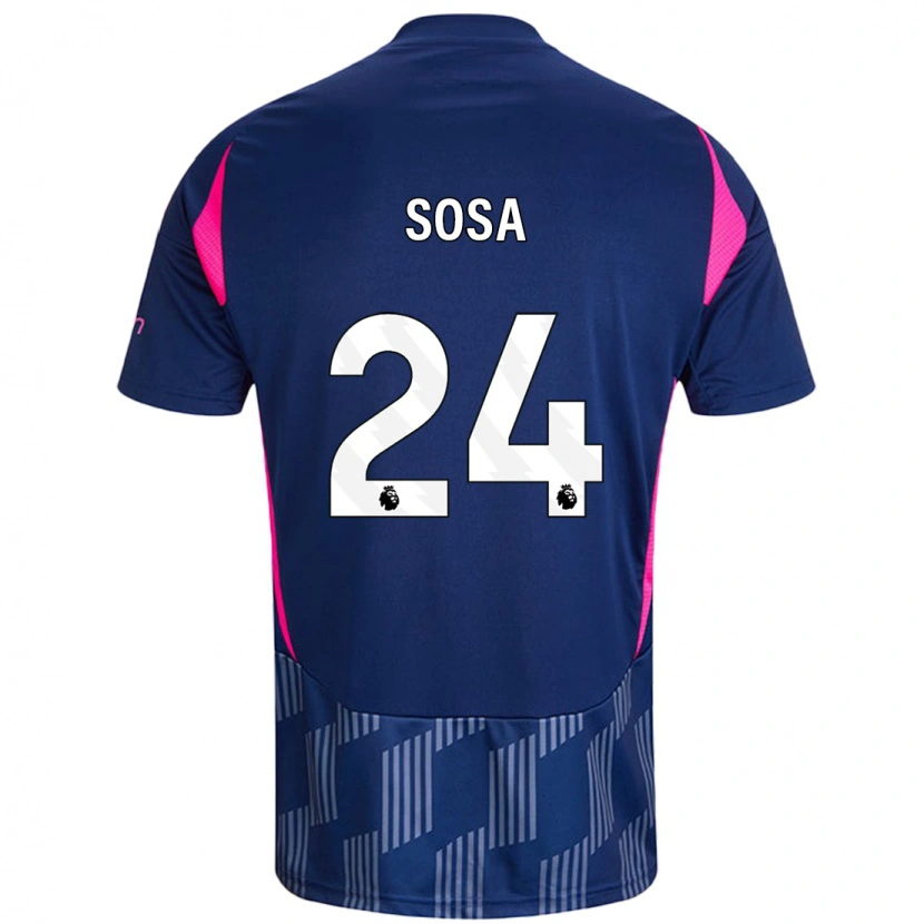 Danxen Kinderen Ramón Sosa #24 Koningsblauw Roze Uitshirt Uittenue 2024/25 T-Shirt