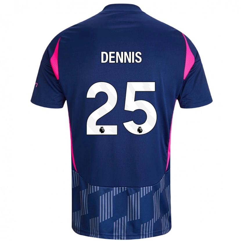 Danxen Kinderen Emmanuel Dennis #25 Koningsblauw Roze Uitshirt Uittenue 2024/25 T-Shirt