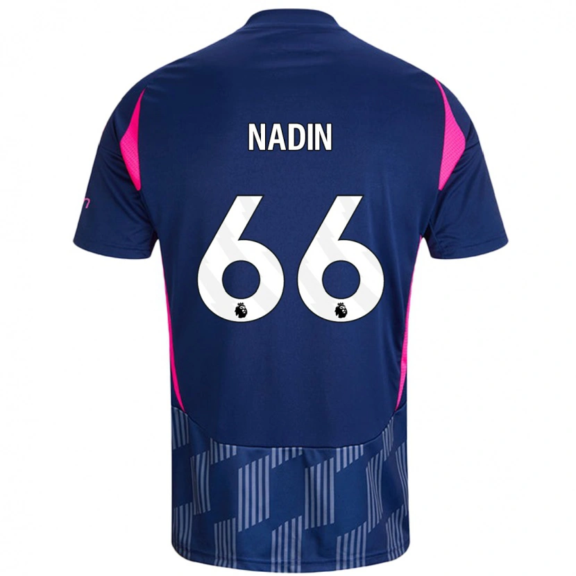 Danxen Kinderen Jack Nadin #66 Koningsblauw Roze Uitshirt Uittenue 2024/25 T-Shirt