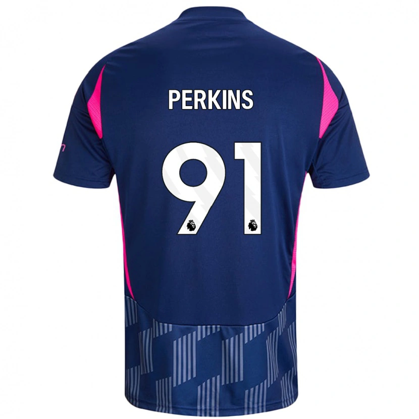 Danxen Kinderen Jack Perkins #91 Koningsblauw Roze Uitshirt Uittenue 2024/25 T-Shirt