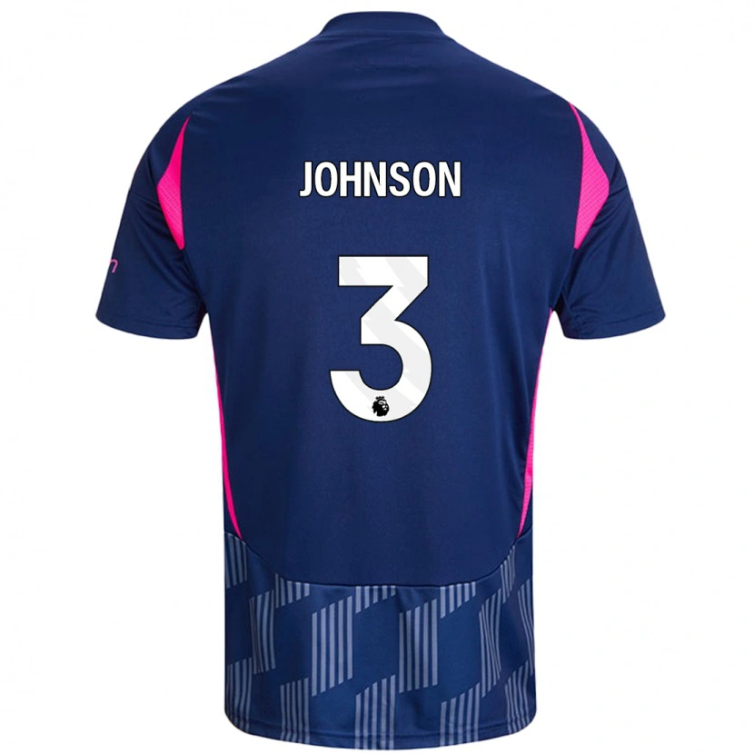 Danxen Kinderen Nat Johnson #3 Koningsblauw Roze Uitshirt Uittenue 2024/25 T-Shirt